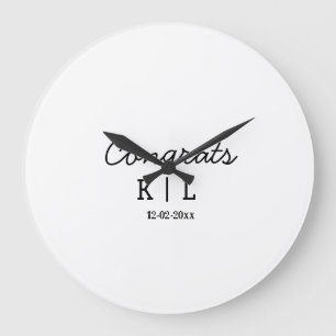 Reloj Redondo Grande Felicitaciones mínimas simples agregar letras mono