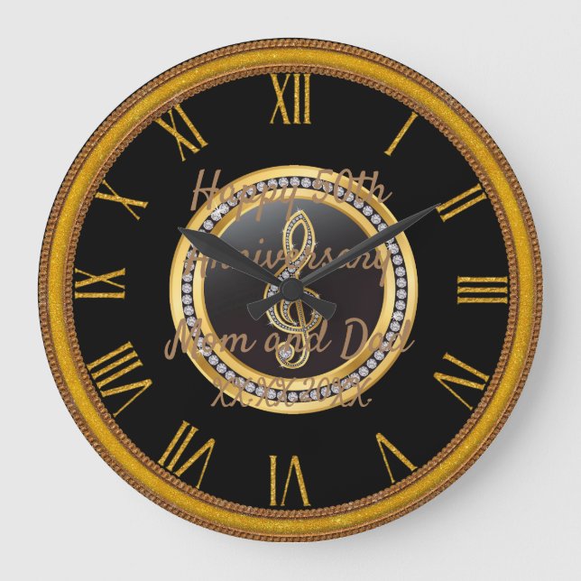 Reloj Redondo Grande Feliz aniversario (Anverso)