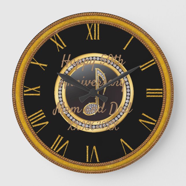 Reloj Redondo Grande Feliz aniversario (Anverso)