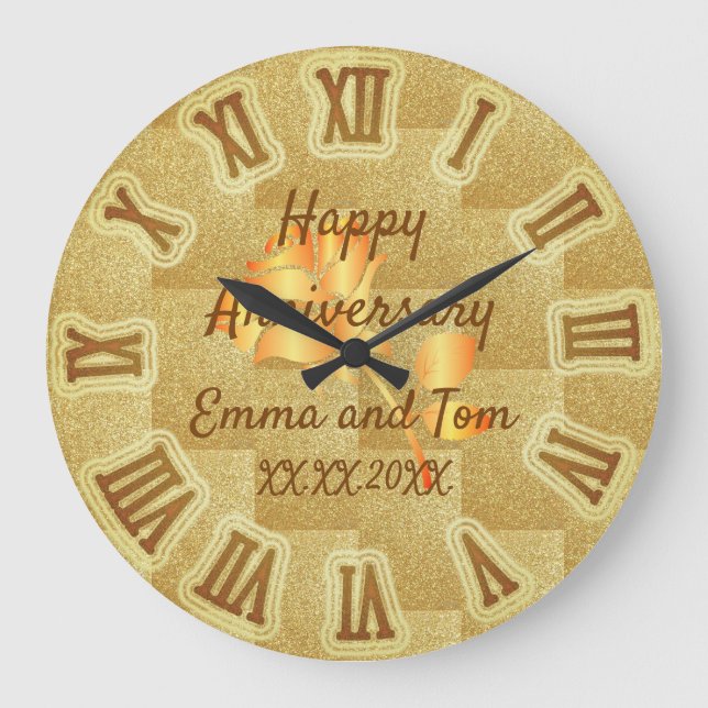 Reloj Redondo Grande Feliz aniversario (Anverso)