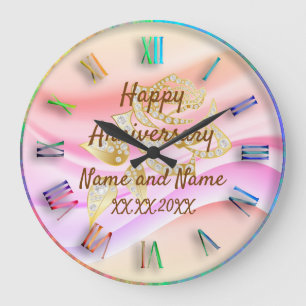 Reloj Redondo Grande Feliz aniversario Reloj Grande