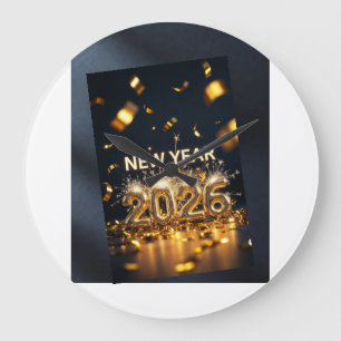 Reloj Redondo Grande Feliz Año Nuevo 2026 – Nuevo Comienzo, Nuevas Espe