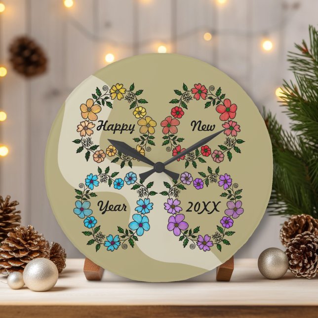 RELOJ REDONDO GRANDE FELIZ AÑO NUEVO 20XX PERSONALIZADO Y LUMINOSAS DE  (Subido por el creador)