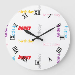 Reloj Redondo Grande Feliz cumpleaños