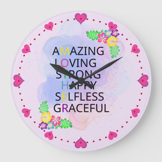Reloj Redondo Grande Feliz Día de la Madre (Anverso)