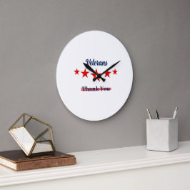 Reloj Redondo Grande Feliz Día de los Veteranos