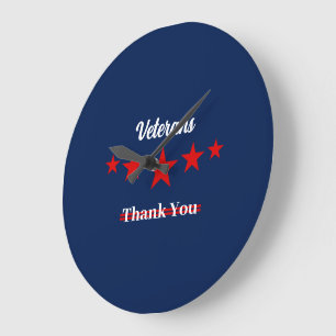 Reloj Redondo Grande Feliz Día de los Veteranos
