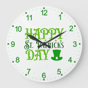 Reloj Redondo Grande Feliz día de San Patricio
