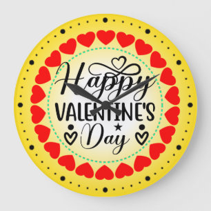 Reloj Redondo Grande Feliz día de San Valentín-53816