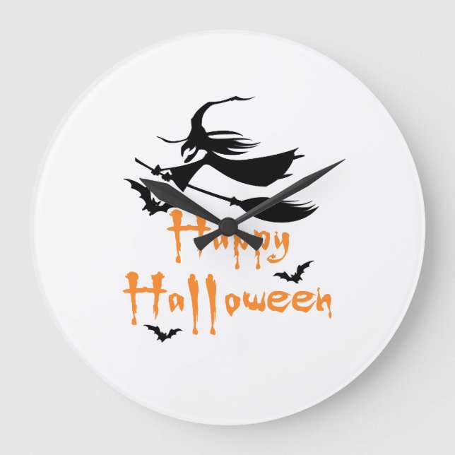 Reloj Redondo Grande Feliz Halloween (Anverso)