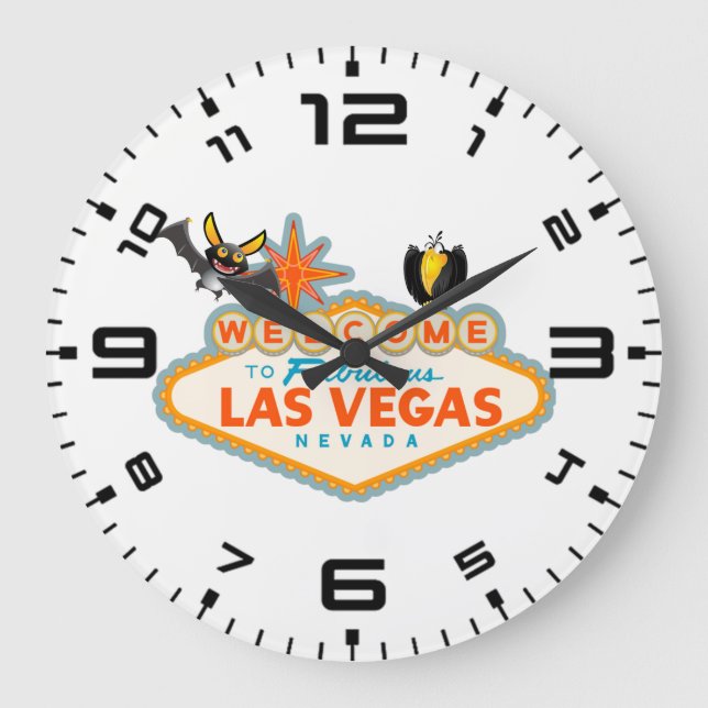 Reloj Redondo Grande Feliz Halloween Las Vegas Style (Anverso)