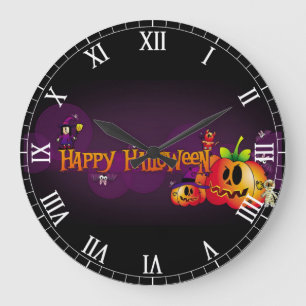 Reloj Redondo Grande Feliz Halloween Spooky Friends