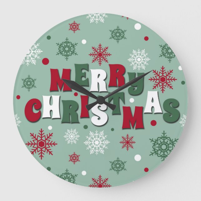 Reloj Redondo Grande Feliz Navidad (Anverso)