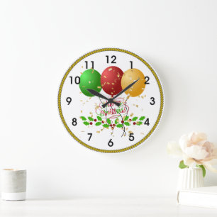 Reloj Redondo Grande Feliz Navidad