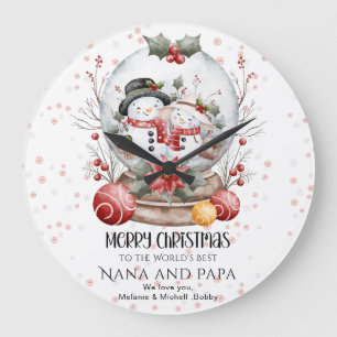 Reloj Redondo Grande Feliz Navidad a los mejores abuelos del mundo