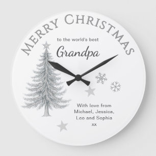 Reloj Redondo Grande Feliz Navidad Abuelo Recuerdo Personalizado