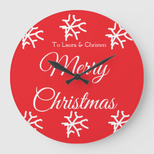 Reloj Redondo Grande Feliz Navidad añadir nombre texto regalo personali