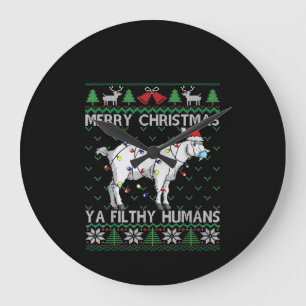 Reloj Redondo Grande Feliz Navidad Filthy Humanos Navidades feos de cab