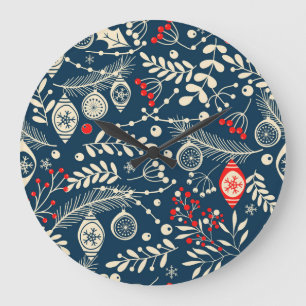 Reloj Redondo Grande Feliz Navidad: La inmaculada cosecha de invierno