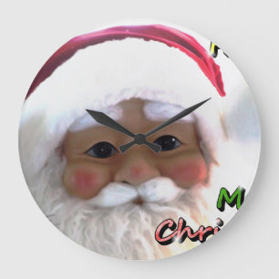 Reloj Redondo Grande Feliz Navidad Santa Claus