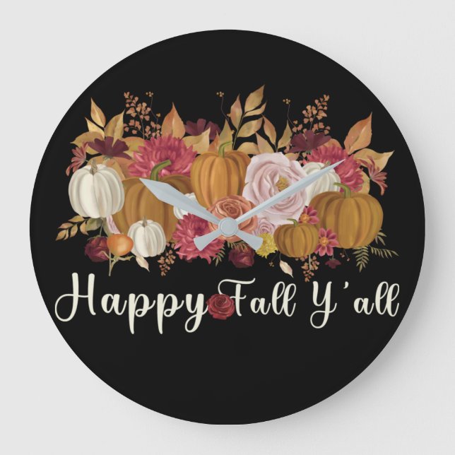 Reloj Redondo Grande Feliz otoño (Anverso)