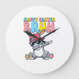 Reloj Redondo Grande Feliz Pascua Bruh Bunny Dab Rabbit Baile Chicos Ni
