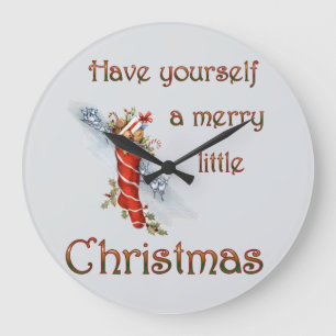 Reloj Redondo Grande Feliz pequeño almacenamiento del navidad