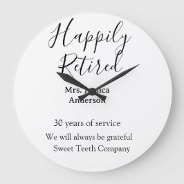 Reloj Redondo Grande Feliz retiro añadir nombre años de servicio jubila