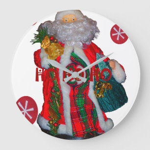 Reloj Redondo Grande Feliz Santa Hohoho Saludos gráficos arte desi