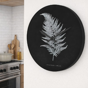 Reloj Redondo Grande Fern - Gymnogramma Ochracea - Efecto de rayos X - 