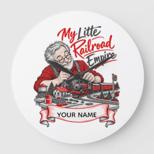 Reloj Redondo Grande Ferrocarril en miniatura – Regalo personalizado