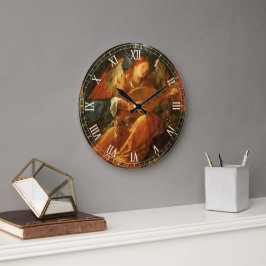 Reloj Redondo Grande Festín del Ángel de las Garlands Rosa por Albrecht