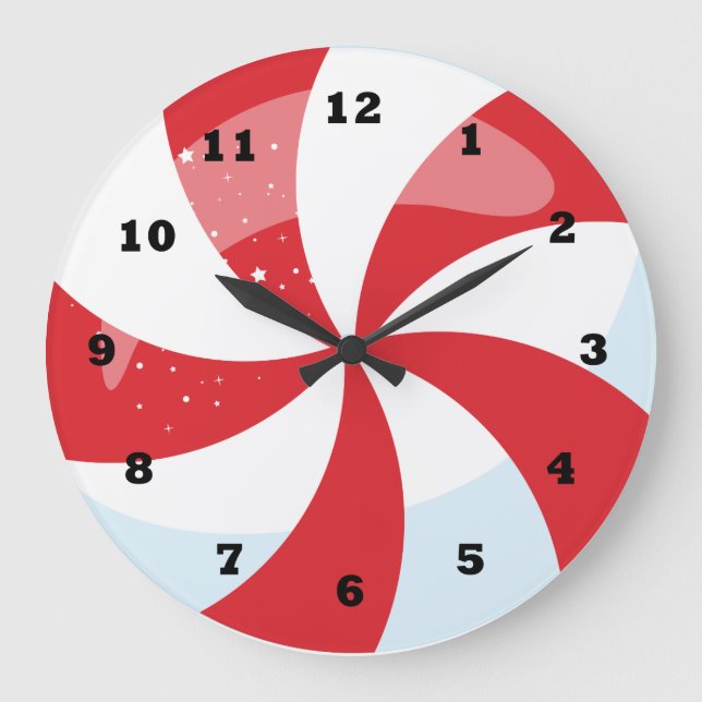 Reloj Redondo Grande Festividades Navidades de menta (Anverso)