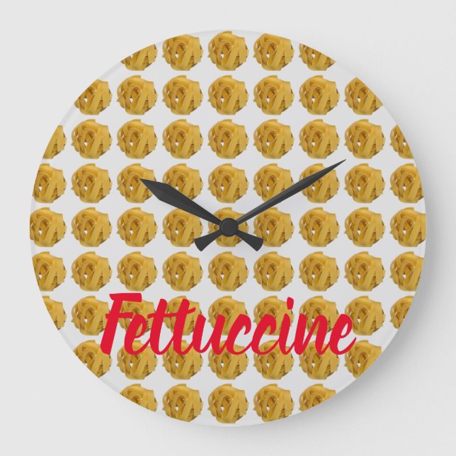 Reloj Redondo Grande Fettuccine Pasta Noodle Pattern for Food Lover (Anverso)