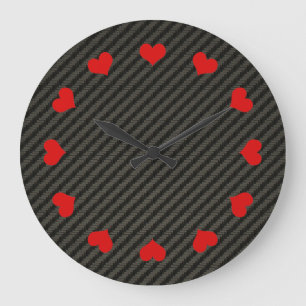 Reloj Redondo Grande Fibra de carbono
