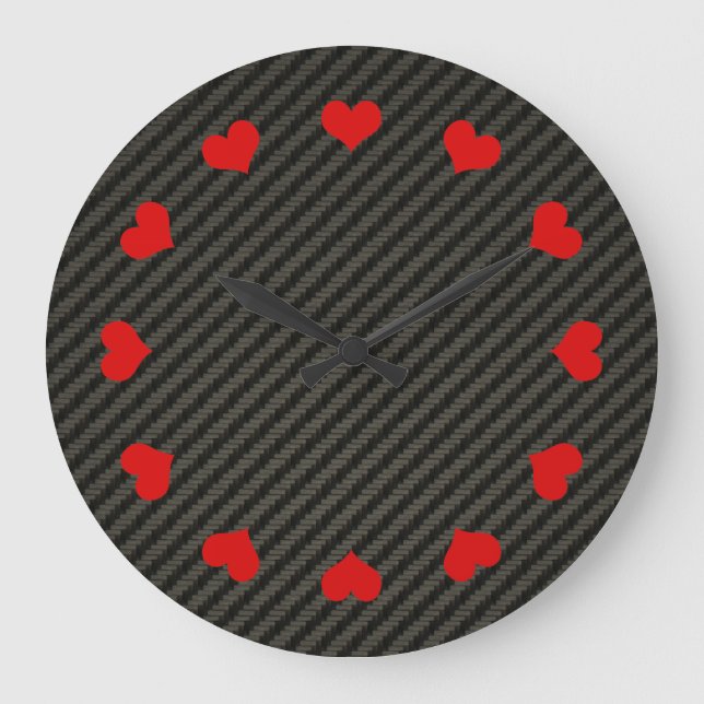 Reloj Redondo Grande Fibra de carbono (Anverso)