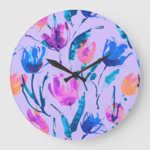 Reloj Redondo Grande Fiebre tulipana