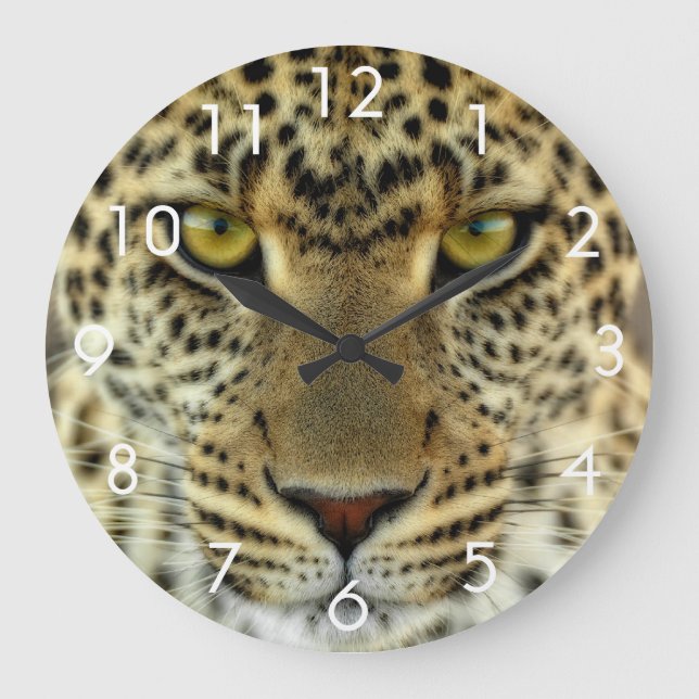 Reloj Redondo Grande Fierce Leopard (Anverso)