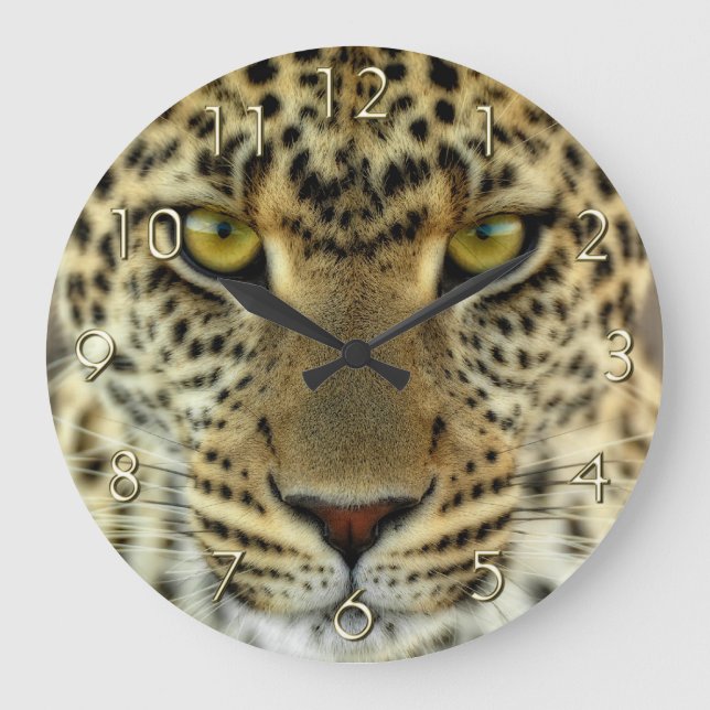 Reloj Redondo Grande Fierce Leopard (Anverso)