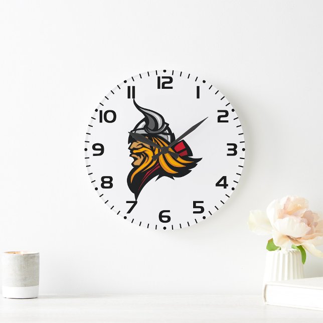 Reloj Redondo Grande Fierce Viking Warrier Head Norse Helmet and Beard (Subido por el creador)