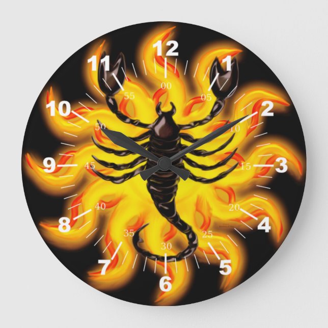 Reloj Redondo Grande Fiery Scorpio (Anverso)