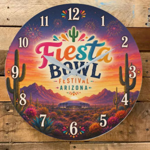 Reloj Redondo Grande Fiesta Bowl Festival Arizona Desert 