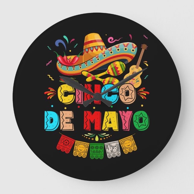Reloj Redondo Grande Fiesta Cinco de Mayo (Anverso)