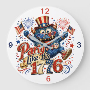 Reloj Redondo Grande Fiesta Como Si Fuera 1776