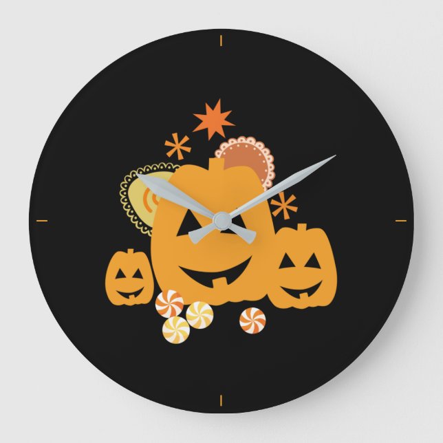 Reloj Redondo Grande Fiesta de Halloween (Anverso)