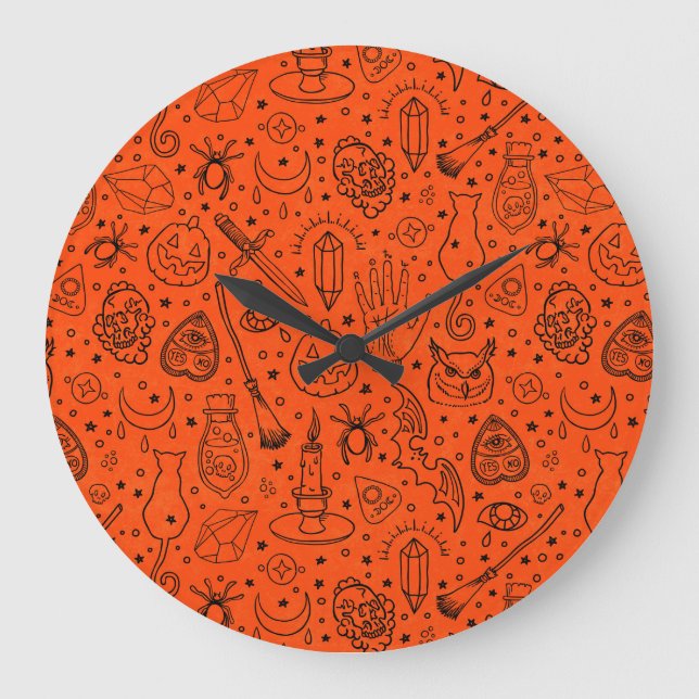 Reloj Redondo Grande Fiesta de Halloween (Anverso)