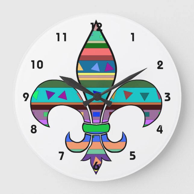Reloj Redondo Grande Fiesta Fleur de Lis Clock (Anverso)