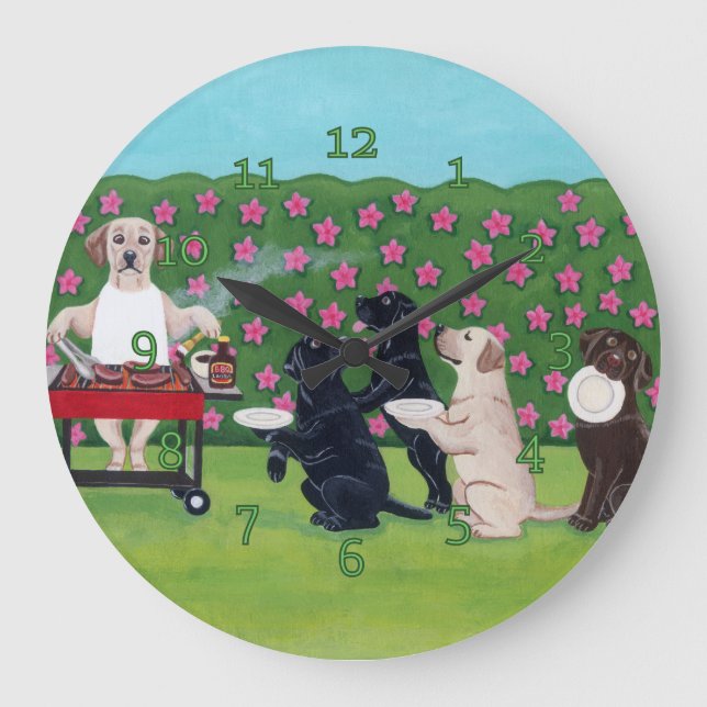 Reloj Redondo Grande Fiestas de barbacoa en el Jardín Azalea (Anverso)