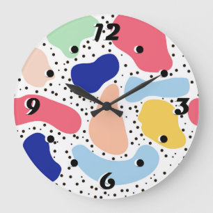 Reloj Redondo Grande Figuras abstractas divertidas modernas lindas form