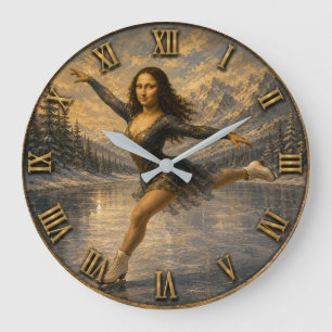 Reloj Redondo Grande Figure Skating Funny Mona Ice Skater Gift